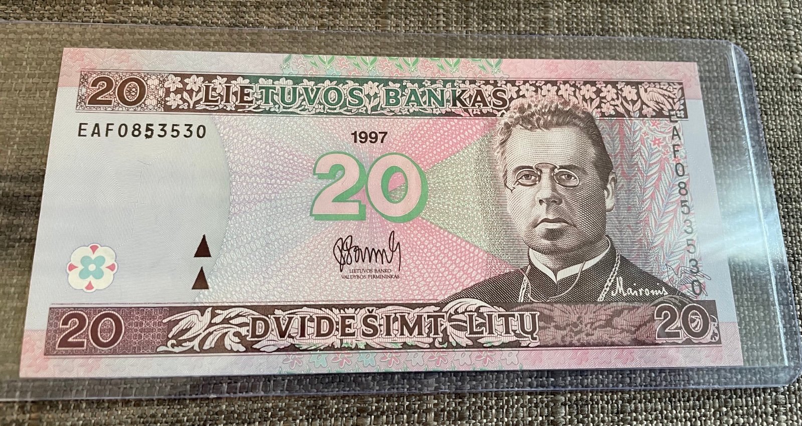 LITHUANIA 20 litu 1997 Banknote