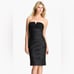 ML Monique Lhuillier Bridesmaids Ruched Strapless Taffeta Dress Sz 2 Black