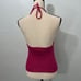 pink knit beaded embroidered halter top