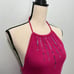 pink knit beaded embroidered halter top