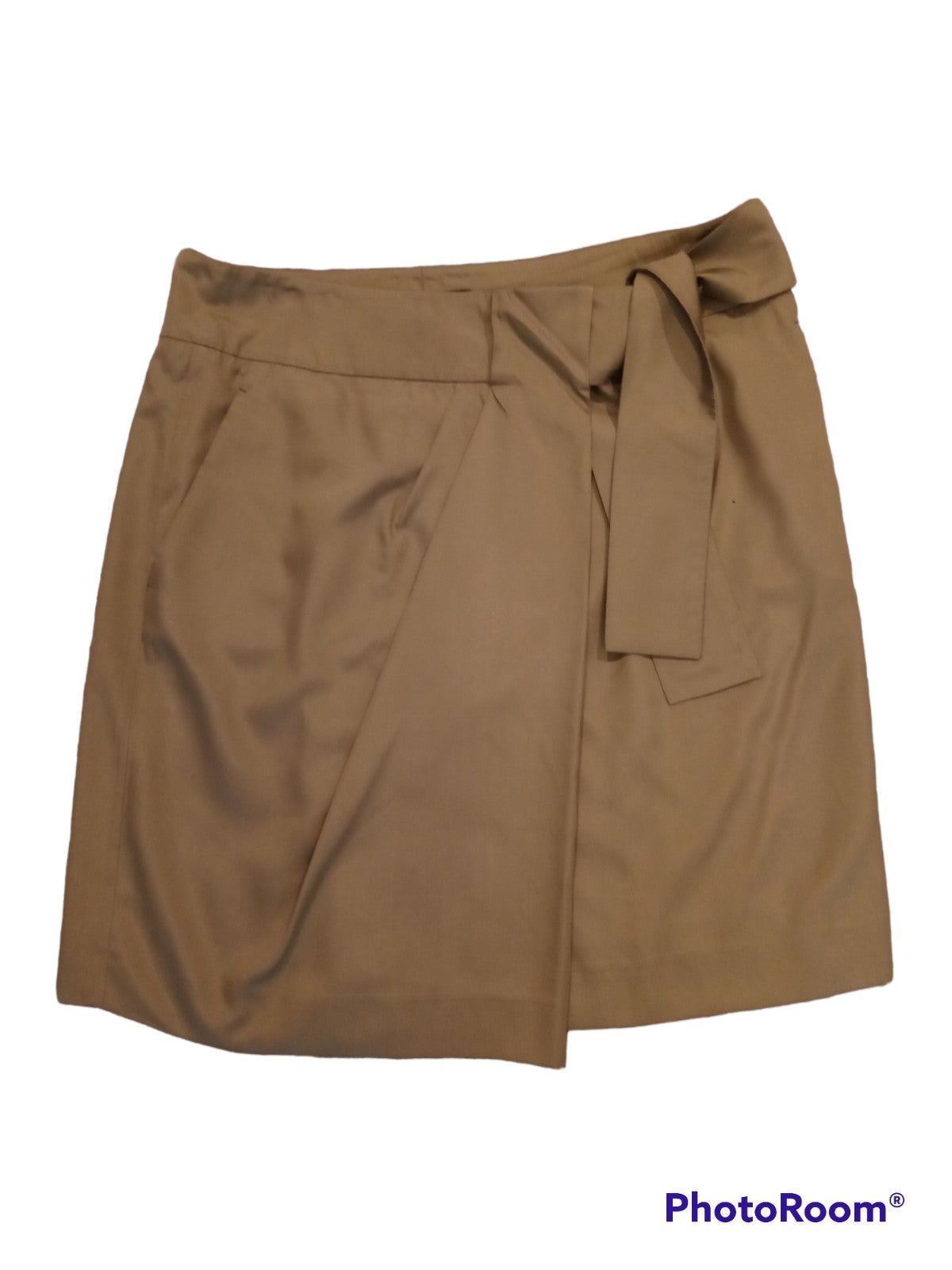 Gucci 100% Silk Olive Green Wrap Tie Mini Skirt sz 42