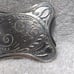 Silver Wide Flower Filigree Engraved Western Belt Buckle Great Vintage Condition
