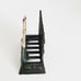 VTG Handpainted Cast Iron Napkin Mail Holder Tulips Pond Lily Picket Fence