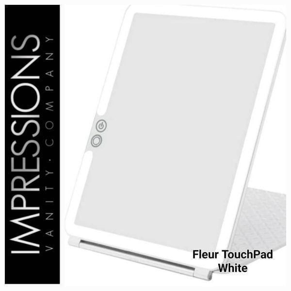 Impressions Fleur Touch Pad Tri-Tone LED Makeup Mirror- White
