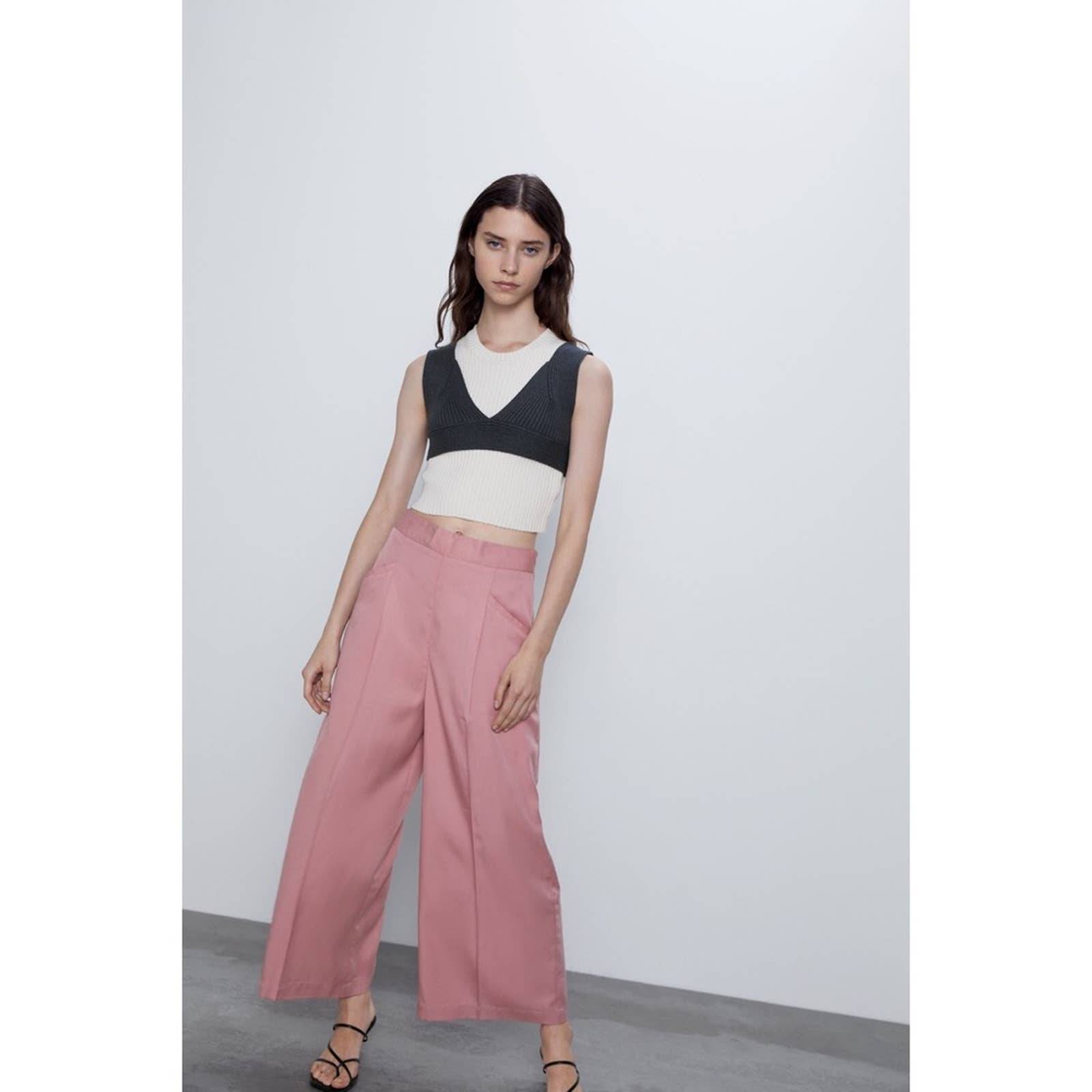 Zara High-Rise Culotte Trouser Pants
