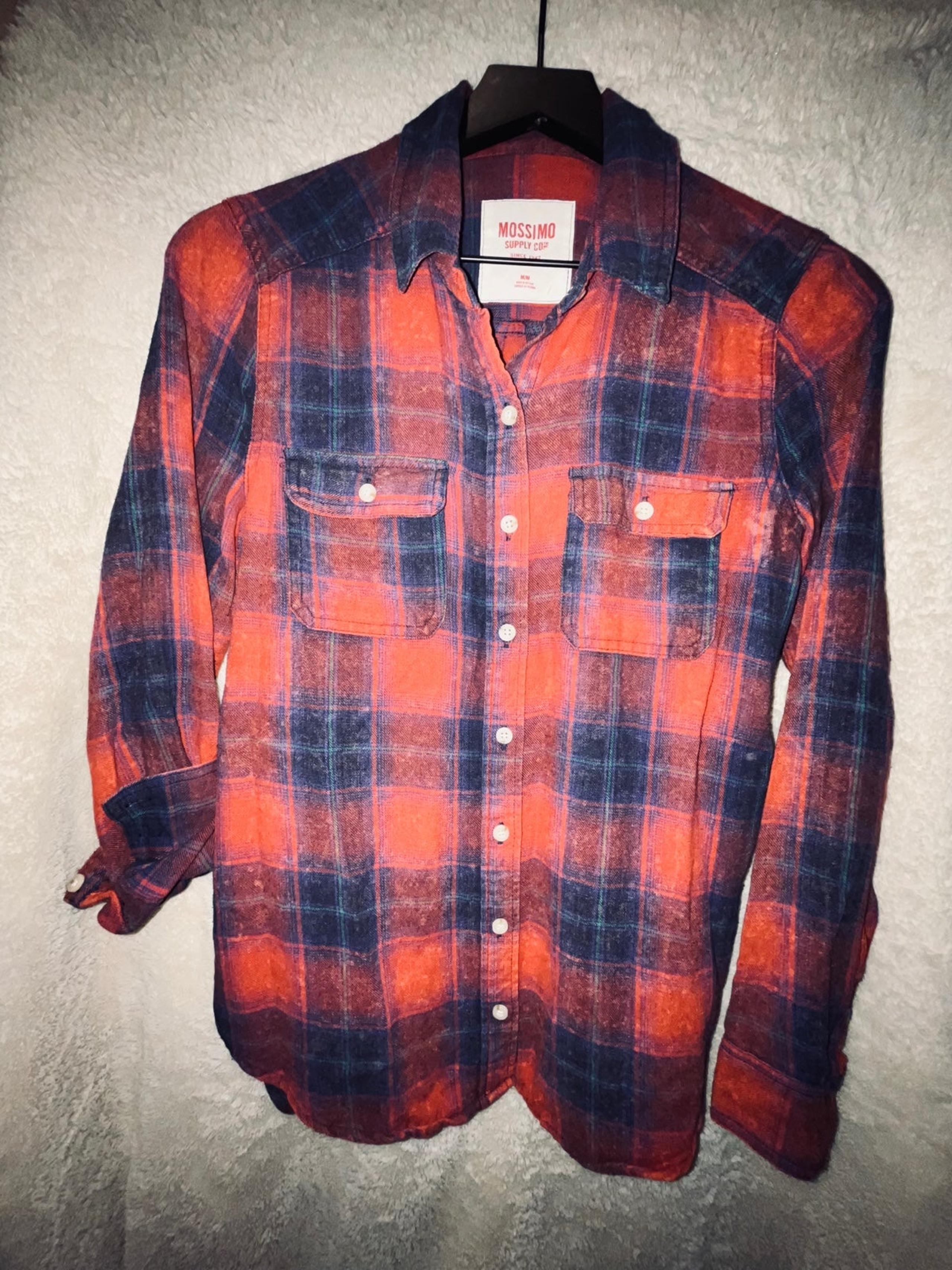 Mossimo Blue & Red Plaid Button Up Shir