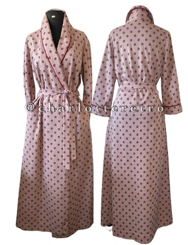 vtg Floor Length Robe w Belt + Pockets