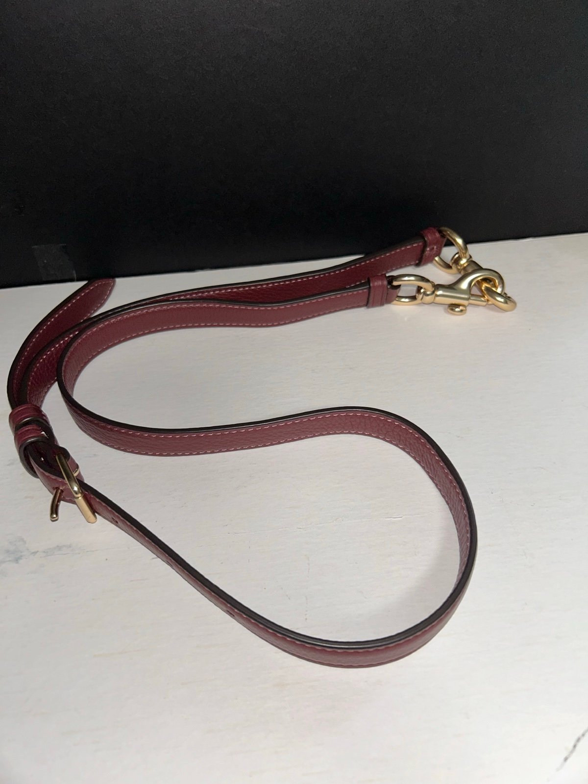 Coach Leathet Strap burgundy / brown, Brass Clasps