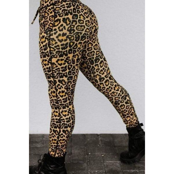 Celestial Bodiez NWT Power Joggers in 'Rebel Leopard’ Print Size Small