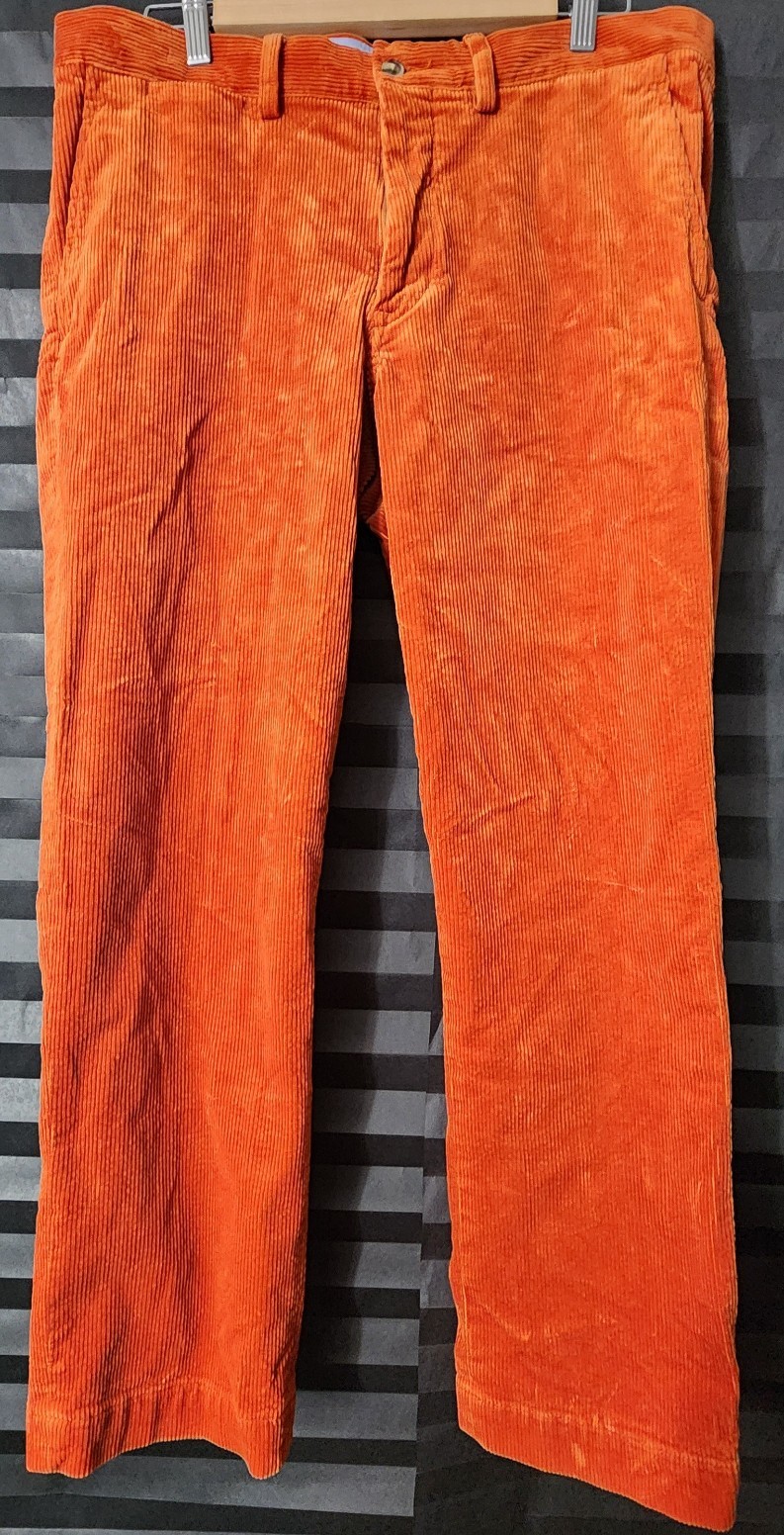 Polo Ralph Lauren Corduroy Orange Rust Pants Men's Size 34x30