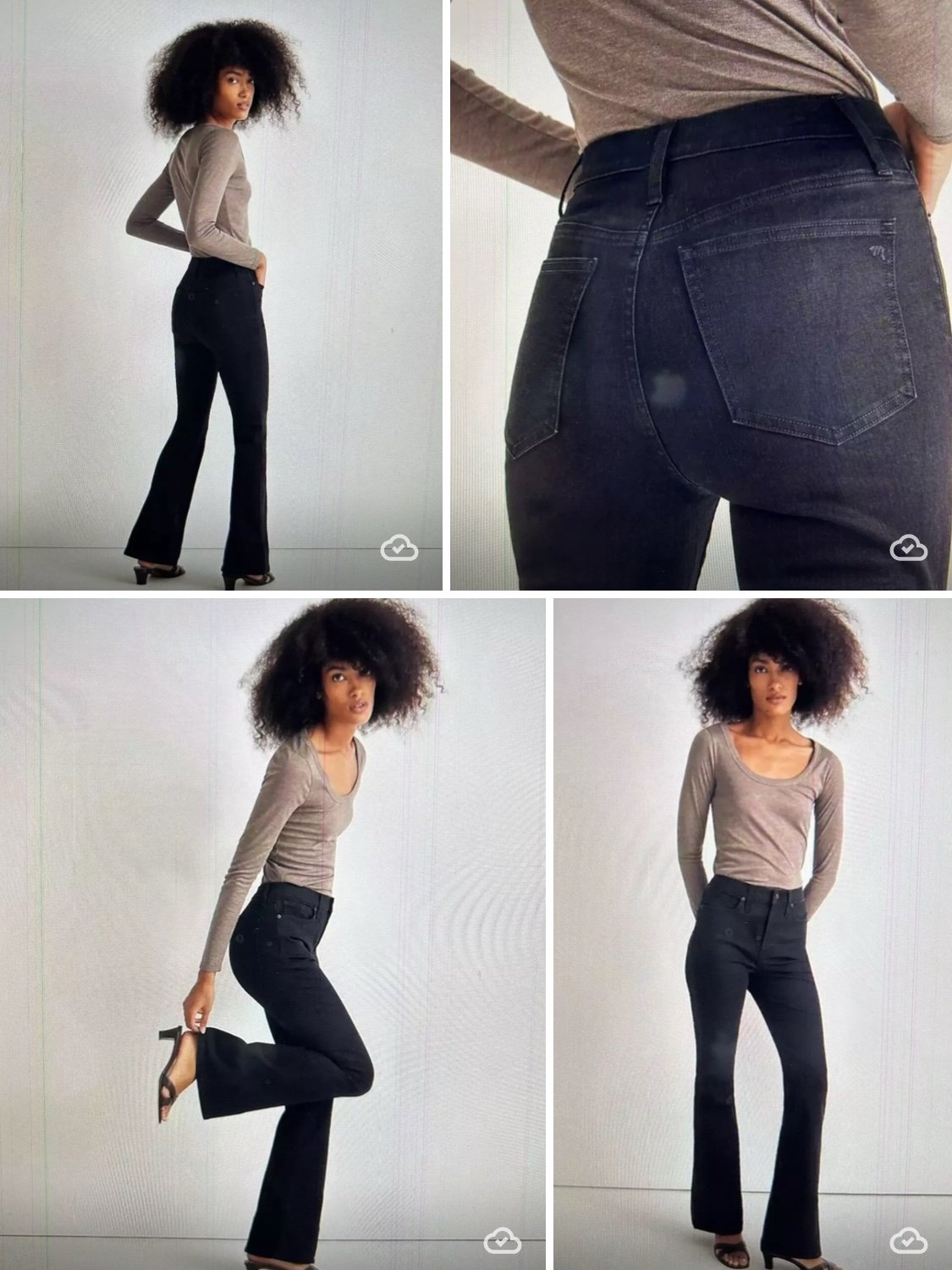 Madewell skinny flare jeans womens Sz 30 hight rise black stretch jeans
