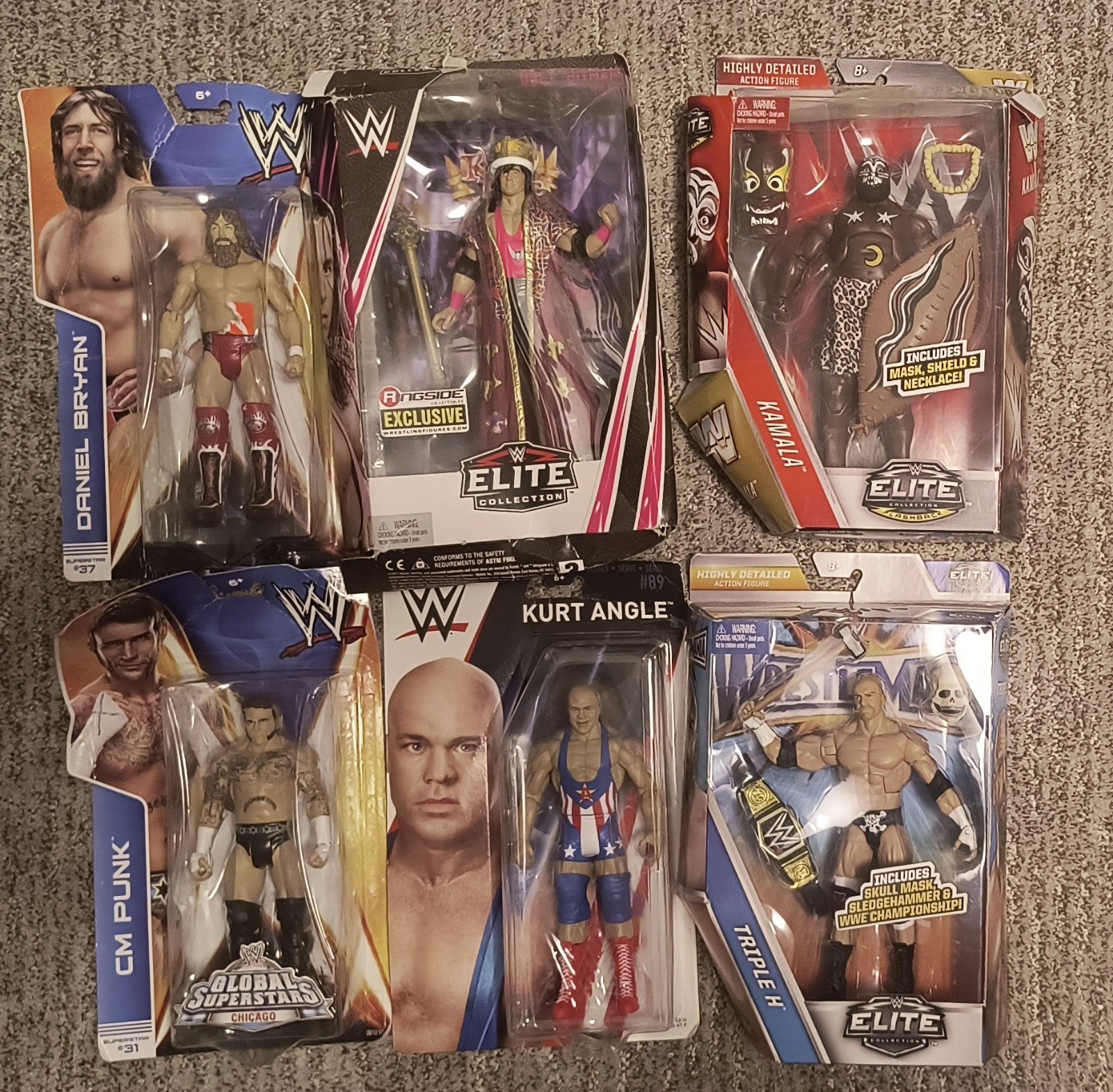 WWE action figures lot in box