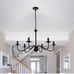 Black Modern Farmhouse 6-Light Candle Chandelier Light Lighting