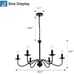 Black Modern Farmhouse 6-Light Candle Chandelier Light Lighting
