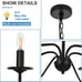Black Modern Farmhouse 6-Light Candle Chandelier Light Lighting
