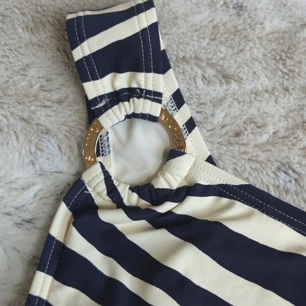 Michael Kors Iconic Zebra Print One Shoulder One Piece NWT 8