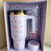 1-NIB HYDRAPEAK LIMITED EDITION VINTAGE LAVENDER PINK BOW FLORAL VOYAGER TUMBLER