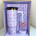 1-NIB HYDRAPEAK LIMITED EDITION VINTAGE LAVENDER PINK BOW FLORAL VOYAGER TUMBLER