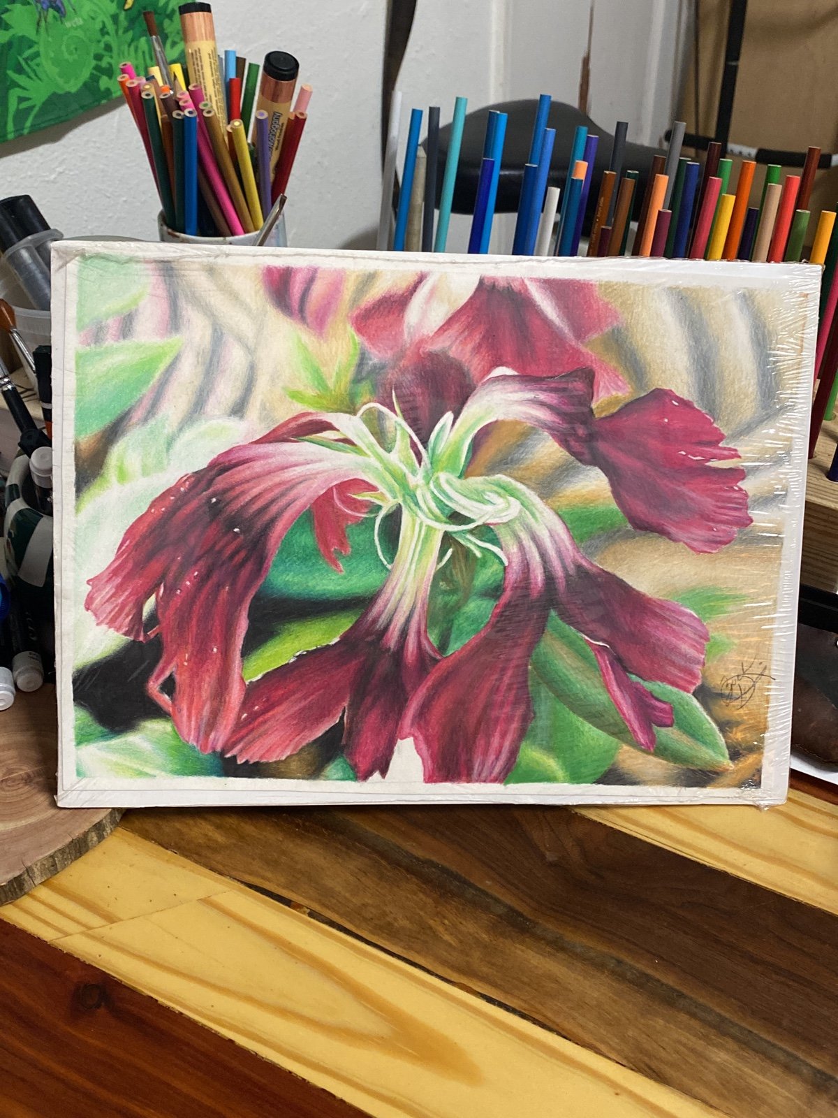 Original colored, pencil drawing