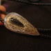 Signed LS Sterling & Black Onyx Bolo Tie Necklace