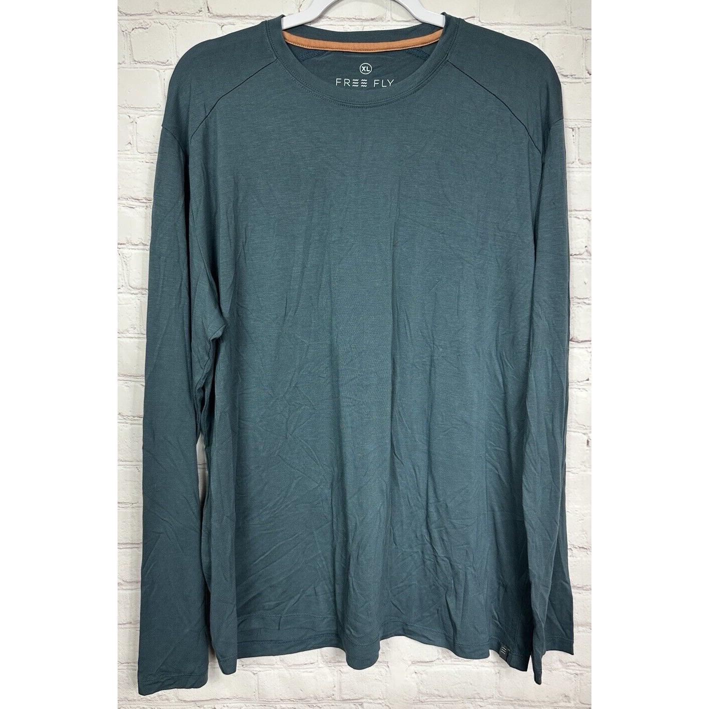 Free Fly Shirt Men's Long Sleeve Bamboo Viscose Crewneck green t-shirt sz XL GUC