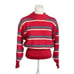 Vintage DEMETRE Pink Stripe Mock Neck Dolman Pure Virgin Wool Sweater sz Large