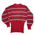 Vintage DEMETRE Pink Stripe Mock Neck Dolman Pure Virgin Wool Sweater sz Large