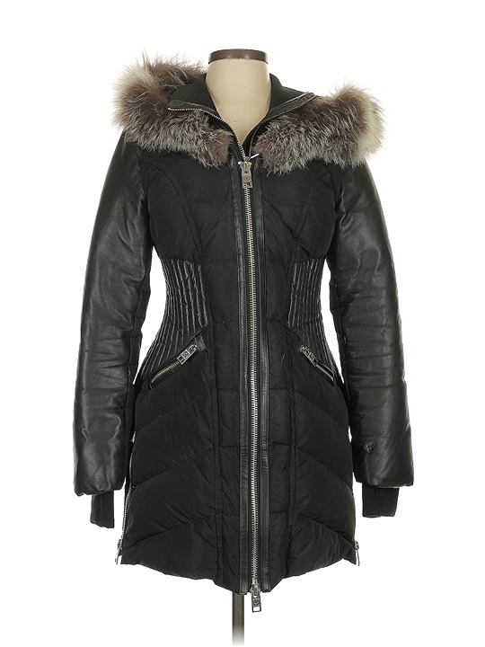 Nicole Benisti Series Courcheval Leather & Fox Fur Trim Down Jacket