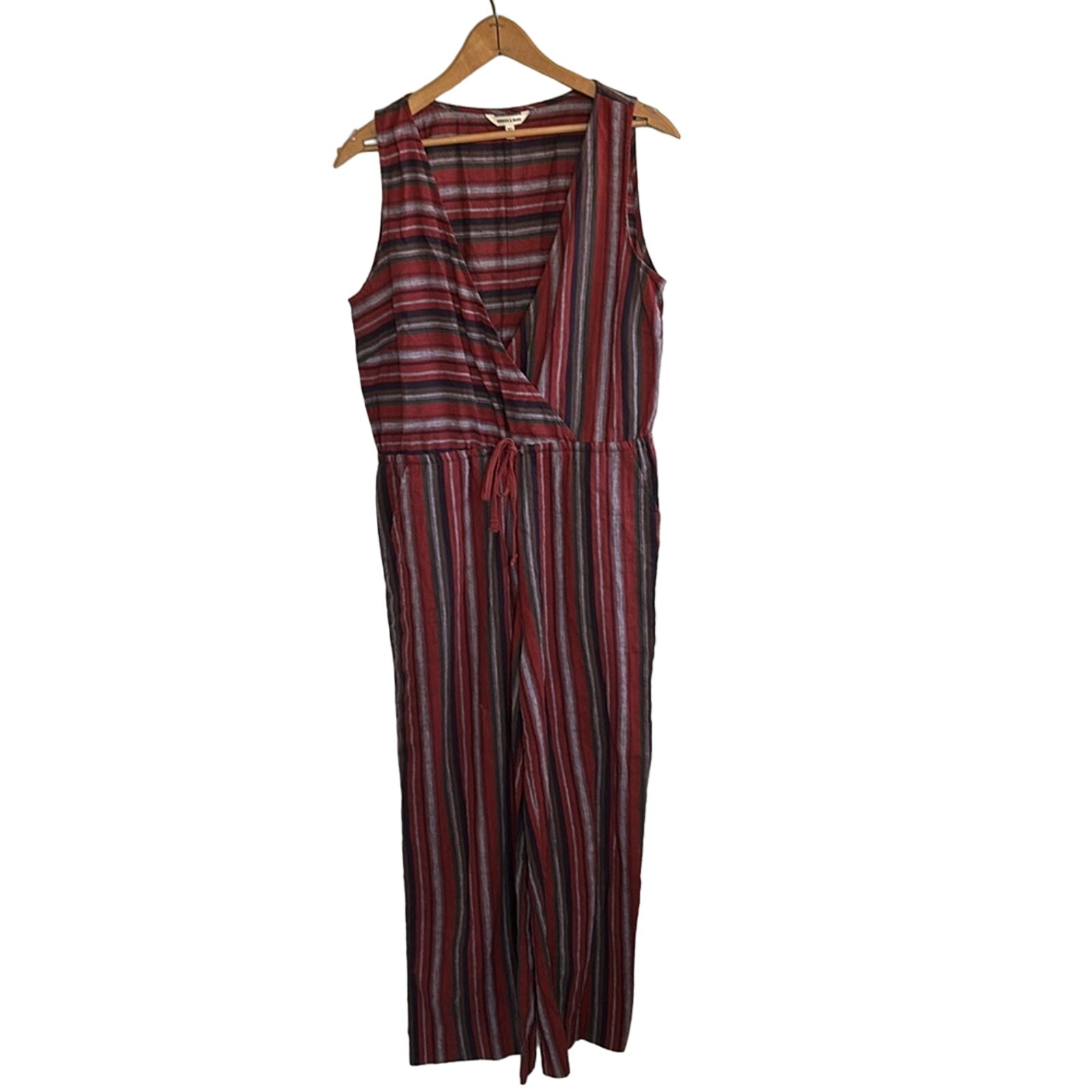 Bridge & Burn Striped Wide Leg Jumpsuit