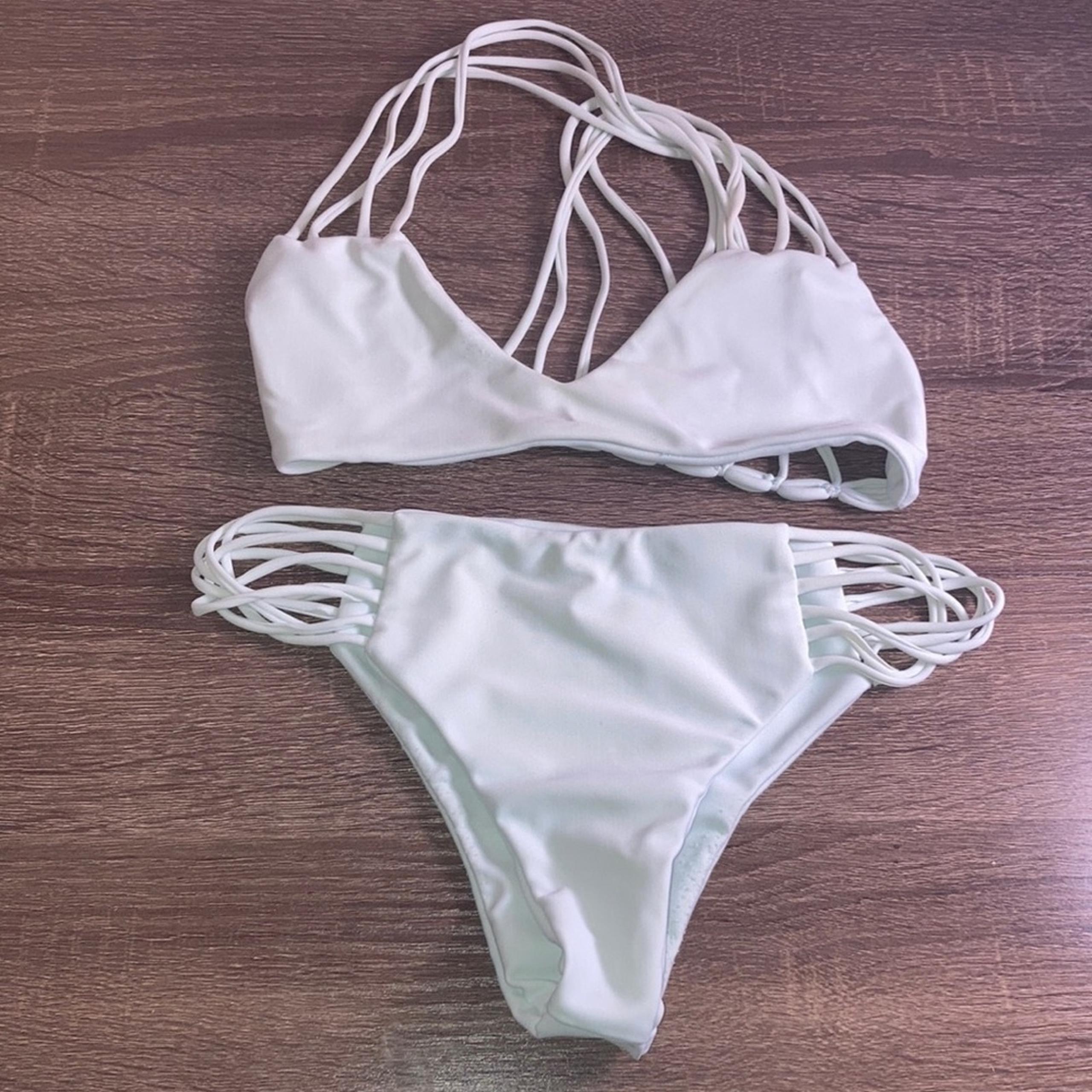 Used MIKOH WOMEN'S BANYANS STRAPPY BACK BIKINI Set Seagram GREEN Small