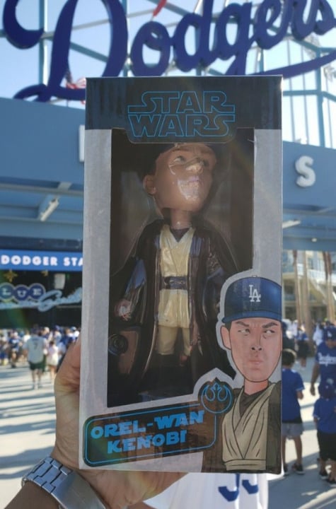 Orel Hershiser Obi-Wan Kenobi Star Wars 2020 Los Angeles Dodgers Bobblehead SGA