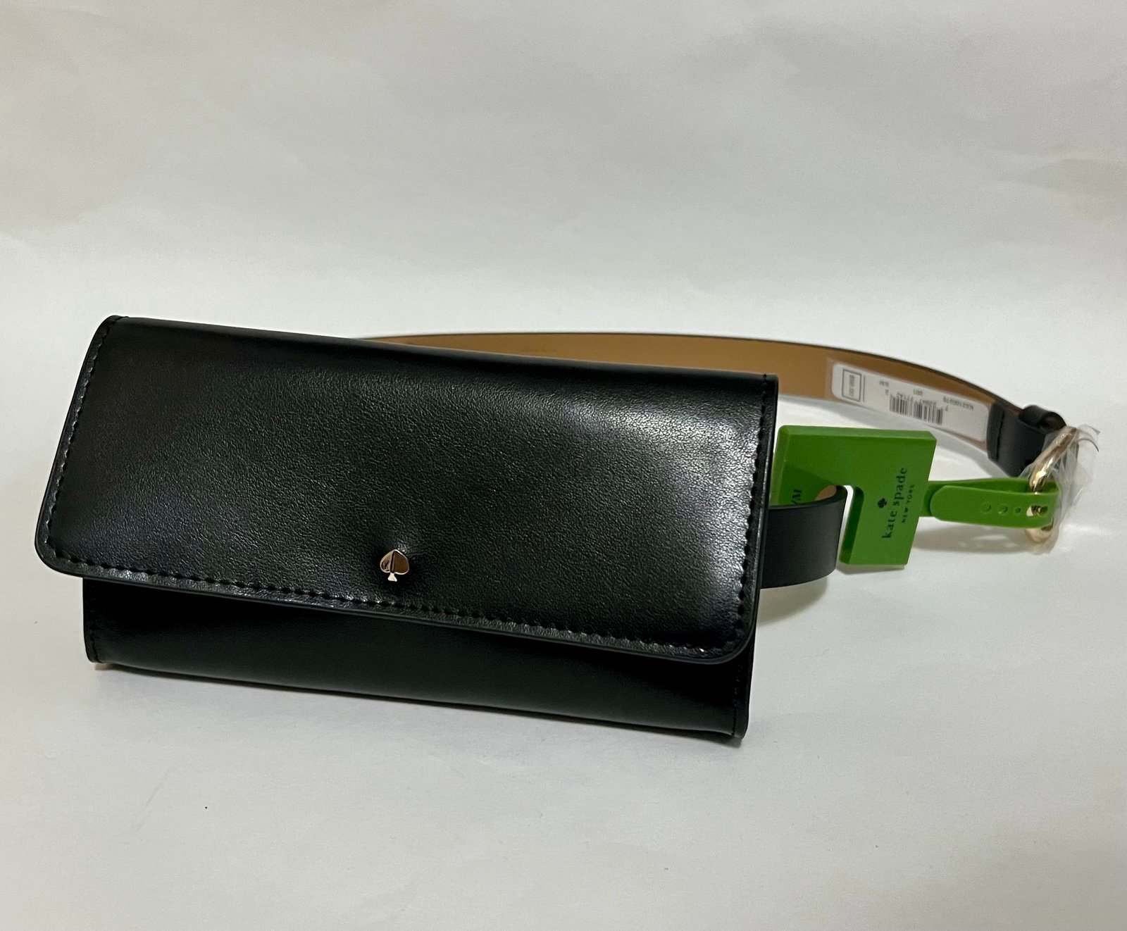 NEW Kate Spade NEW YORK L/XL Black Leather Travel Everyday Belt Bag Fanny Pack