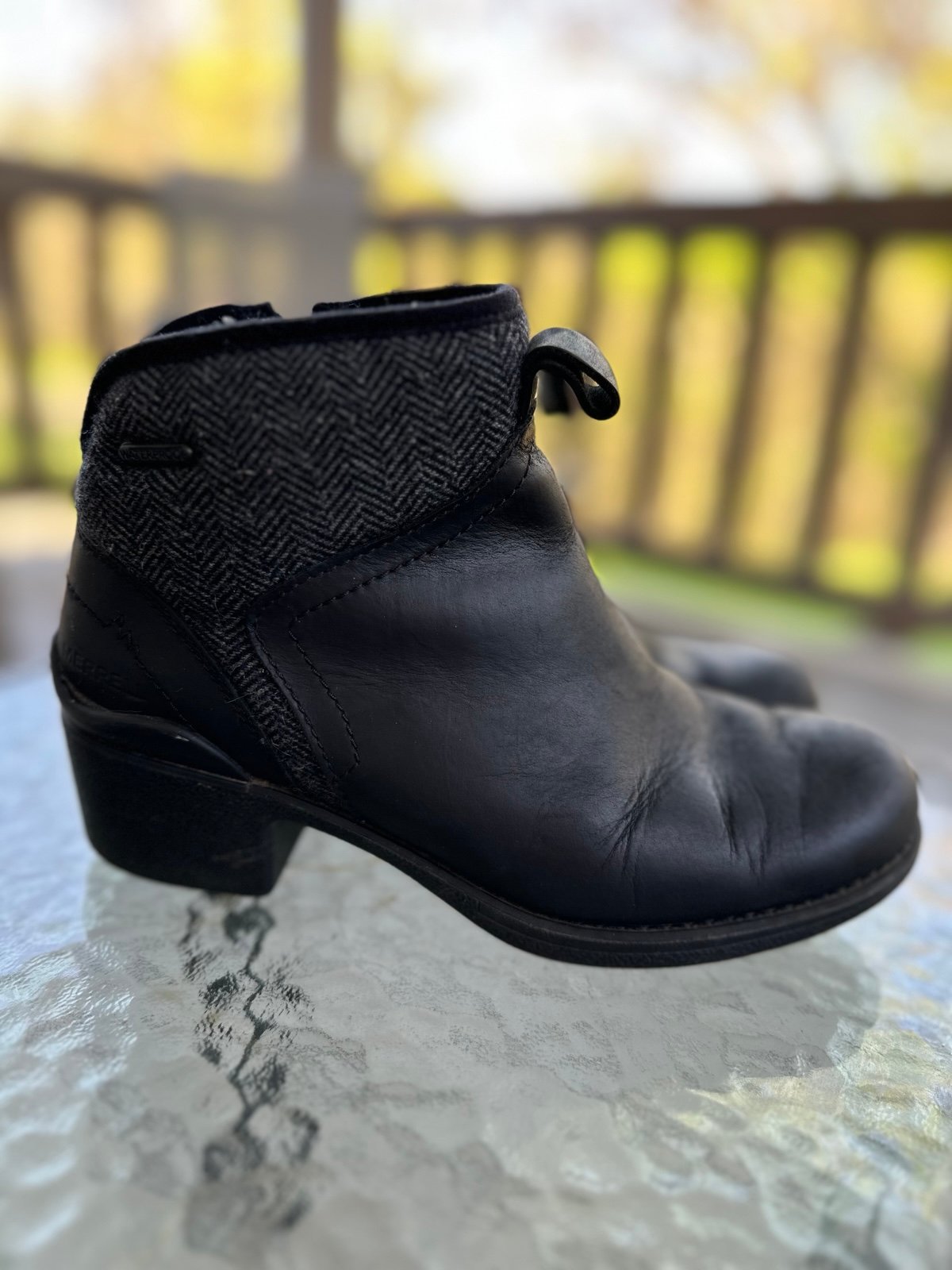 Merrell Chateau II MidPull Waterproof Boots Wool Lined Black J000886 Woman's 6.5