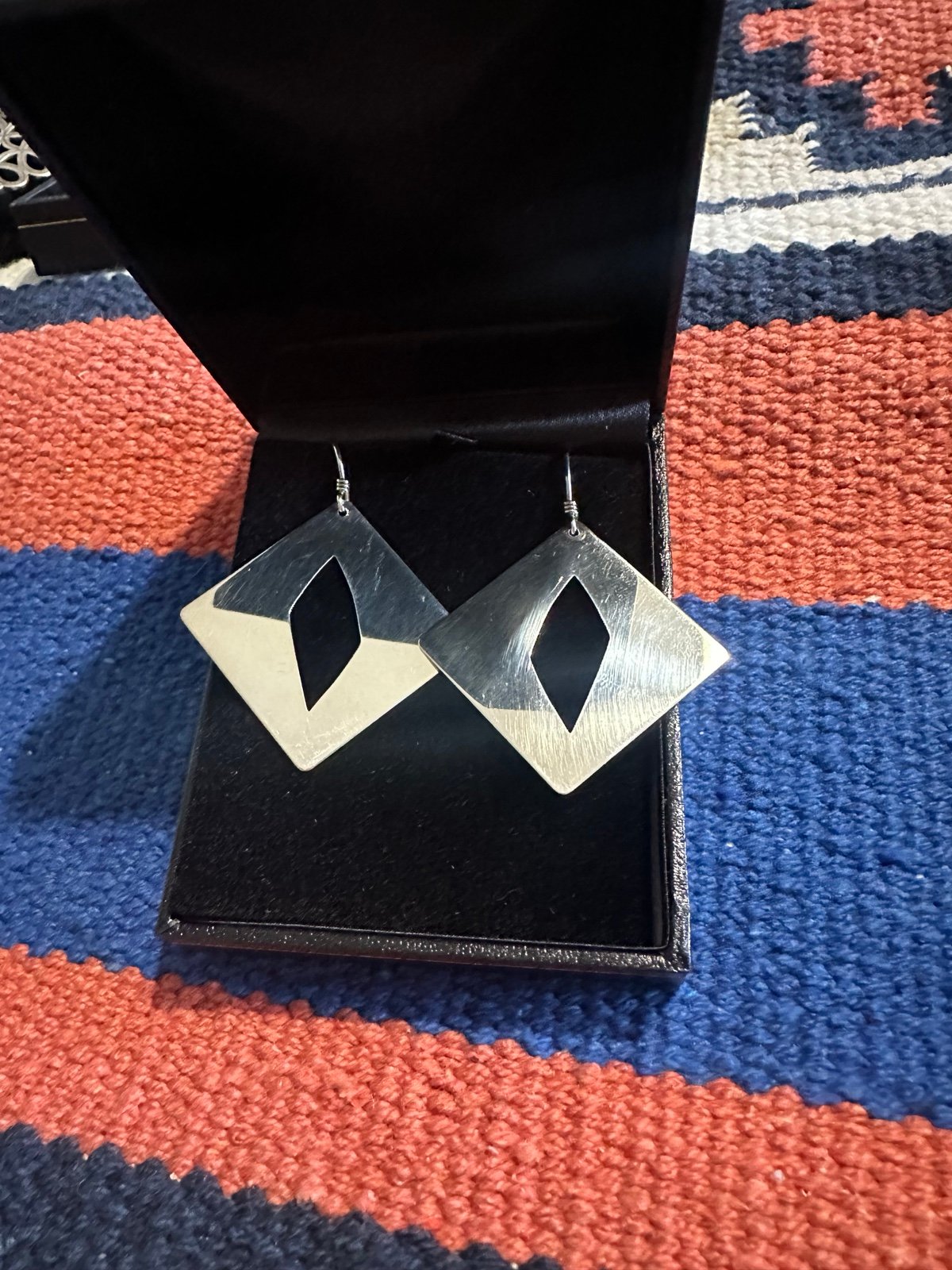 James Avery retired sterling silver forged geometric earrings