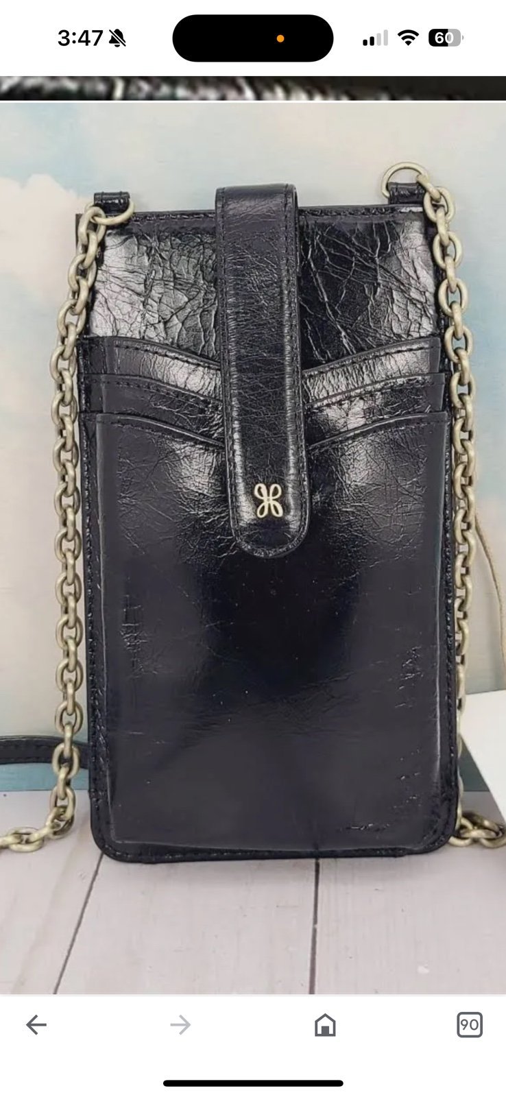 NWT. HOBO Max Phone Crossbody bag -Black Leather