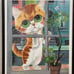 GIG Pitty Kitty Big Eye Orange Cat Framed Wall Art Painting 14x11