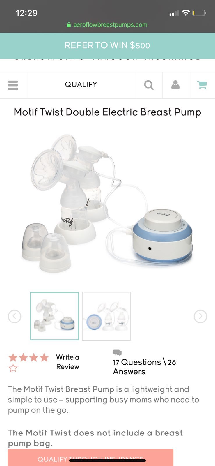 Motif breast pump