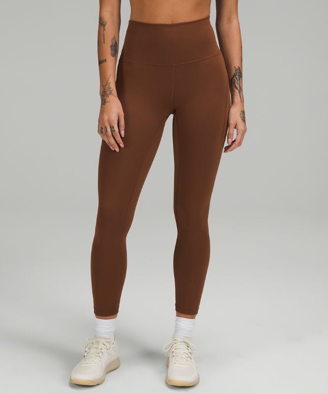Lululemon Wunder Train High Rise Tight 25” Pockets size 2 Roasted Brown RTDB