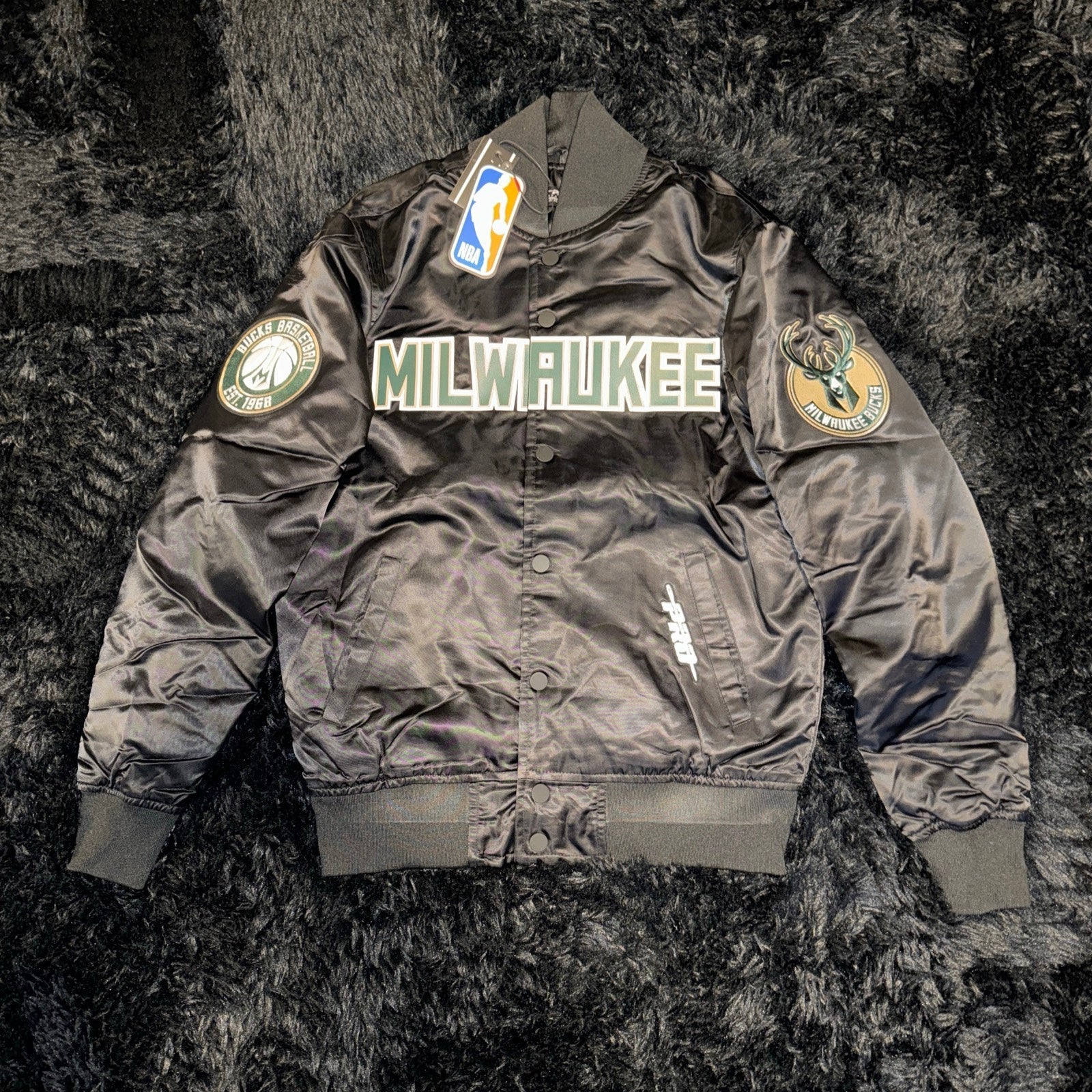 Pro Standard Milwaukee Bucks NBA Satin Varsity Jacket