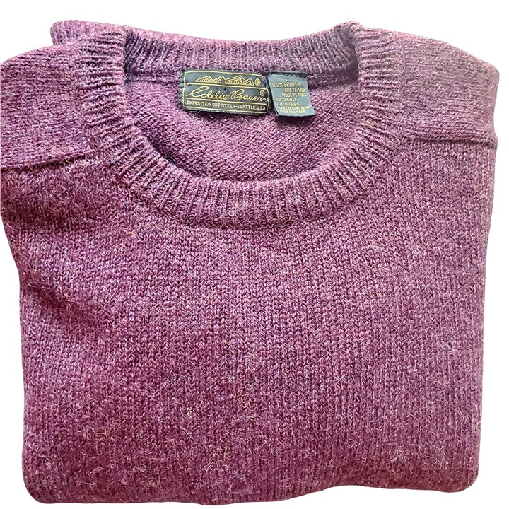 80s Eddie Bauer Expedition Outfitter Mens L Shetland Wool Pullover Sweater