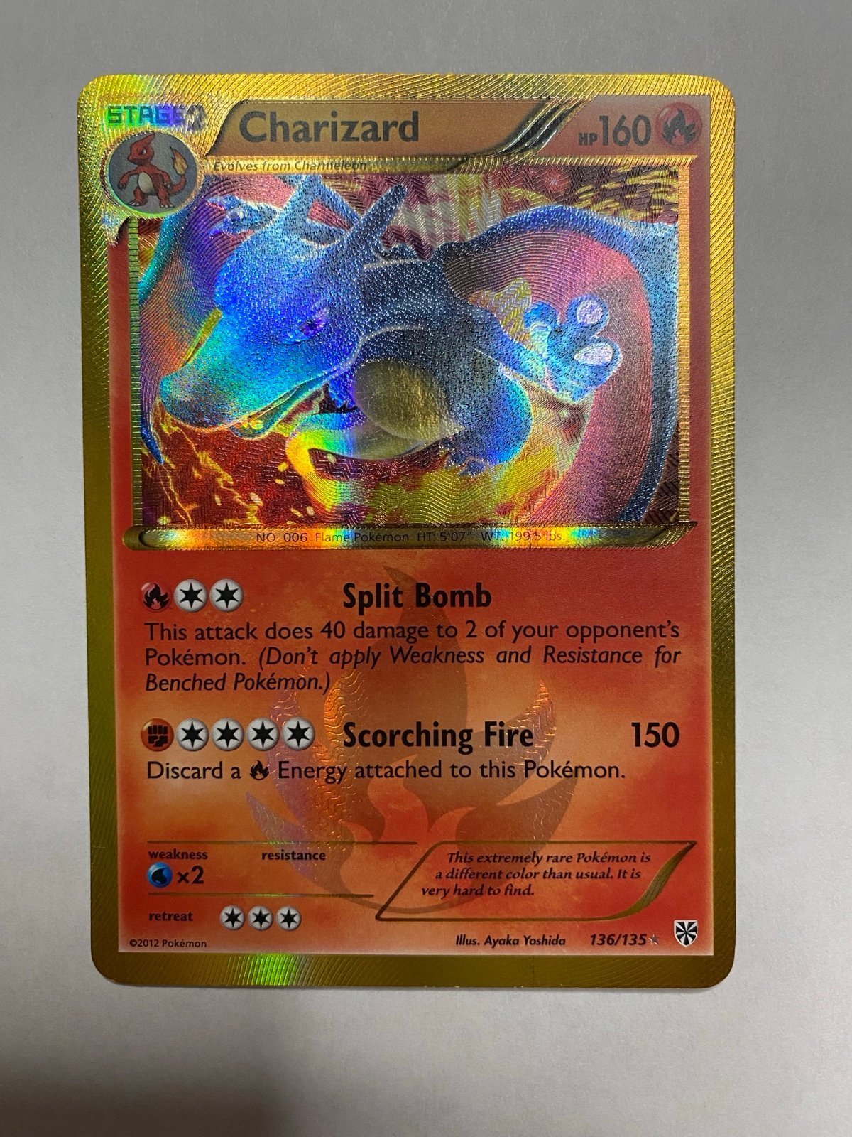 Charizard Plasma Storm Holofoil 136/135 Secret Rare