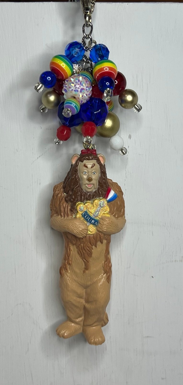 Wizard of Oz Cowardly Lion Beaded Keychain/Bag Charm