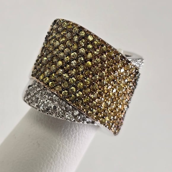 Radiance Redefined: Sterling Silver 925 CZ Wrap Ring Rhodium Plated