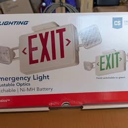 Emergency Exit LED Light, Adjustable Optics Red/Green Switchable