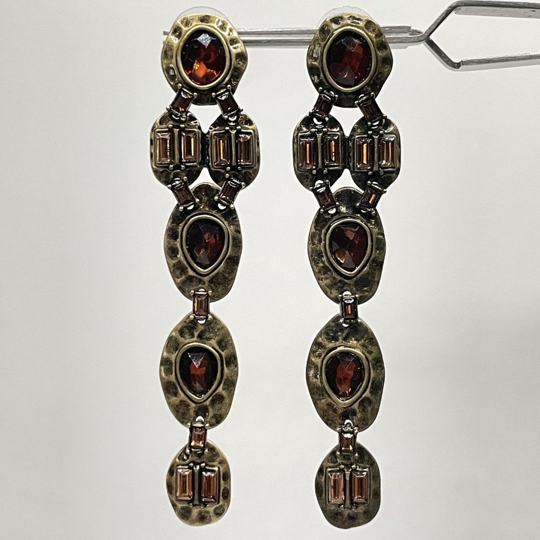 Heidi Daus Vintage Retired Signed Dangle Haute Couture Runway Earrings