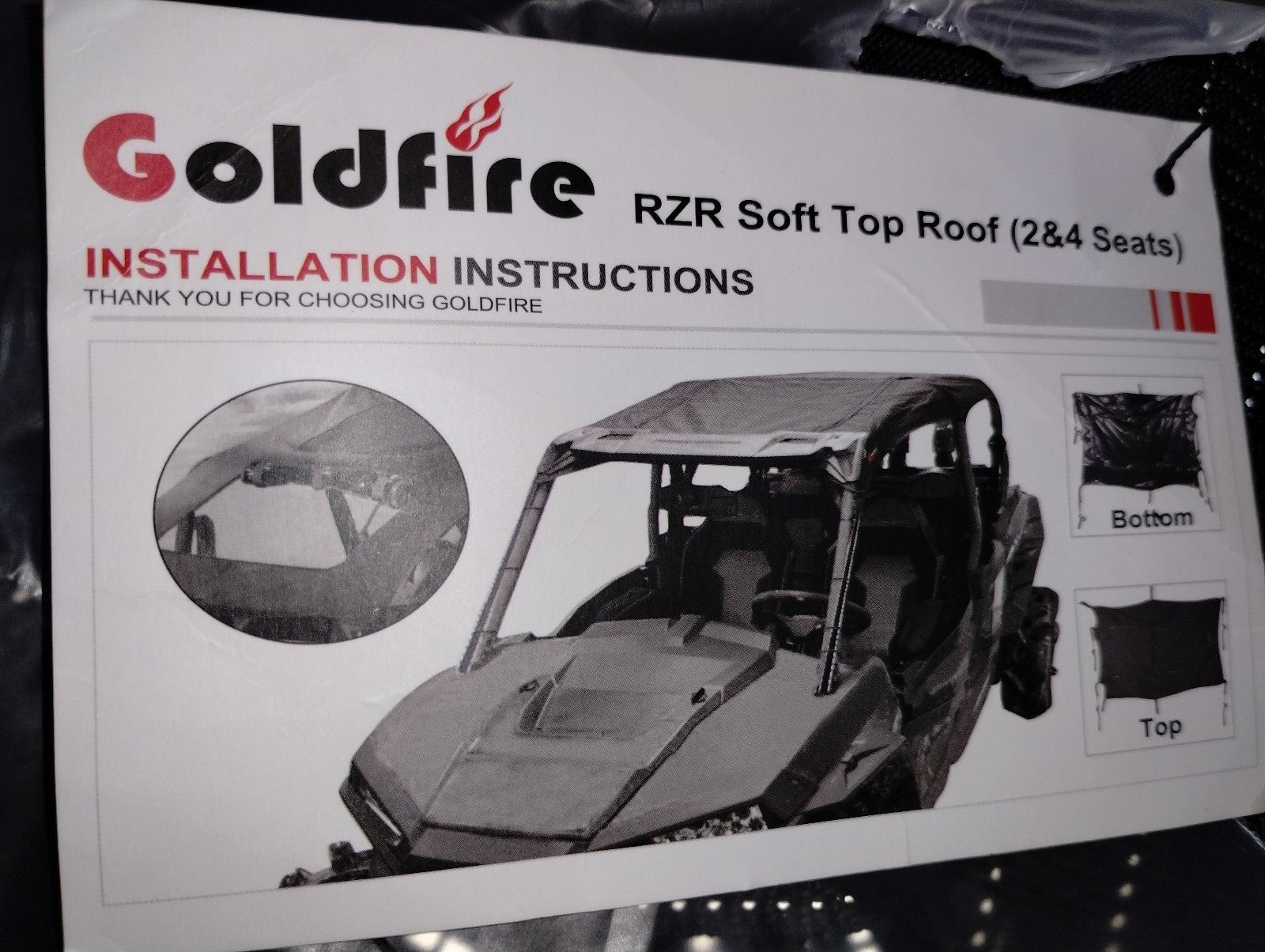 Goldfire RZR SOFT TOP Roof
