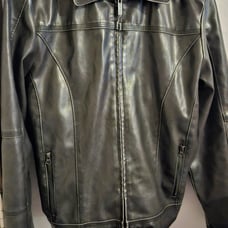 BUFFALO DAVID BITTON Sleek Black Leather Jacket Men's SzS