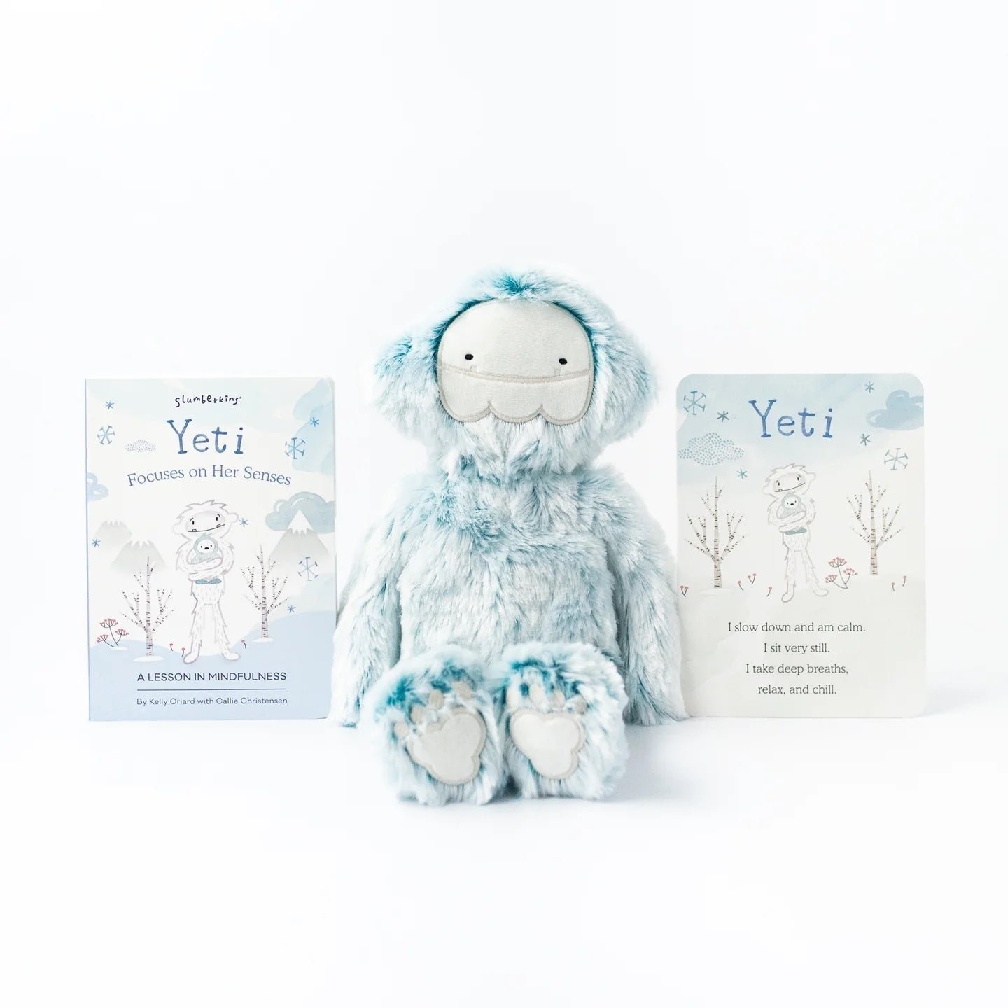 Slumberkins Ice Blue Yeti Kin w/Book & Card