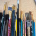 45 ASSORTED mostly VINTAGE ARTIST PAINT BRUSHES, lot