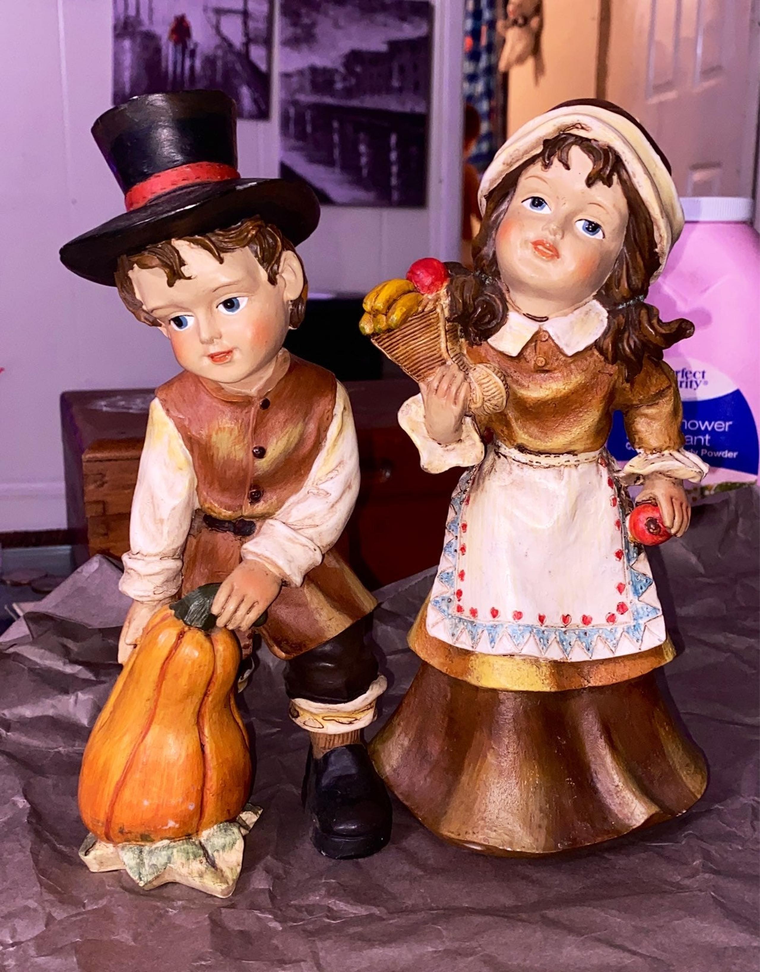 Set of Vintage Wood Carved Figurines